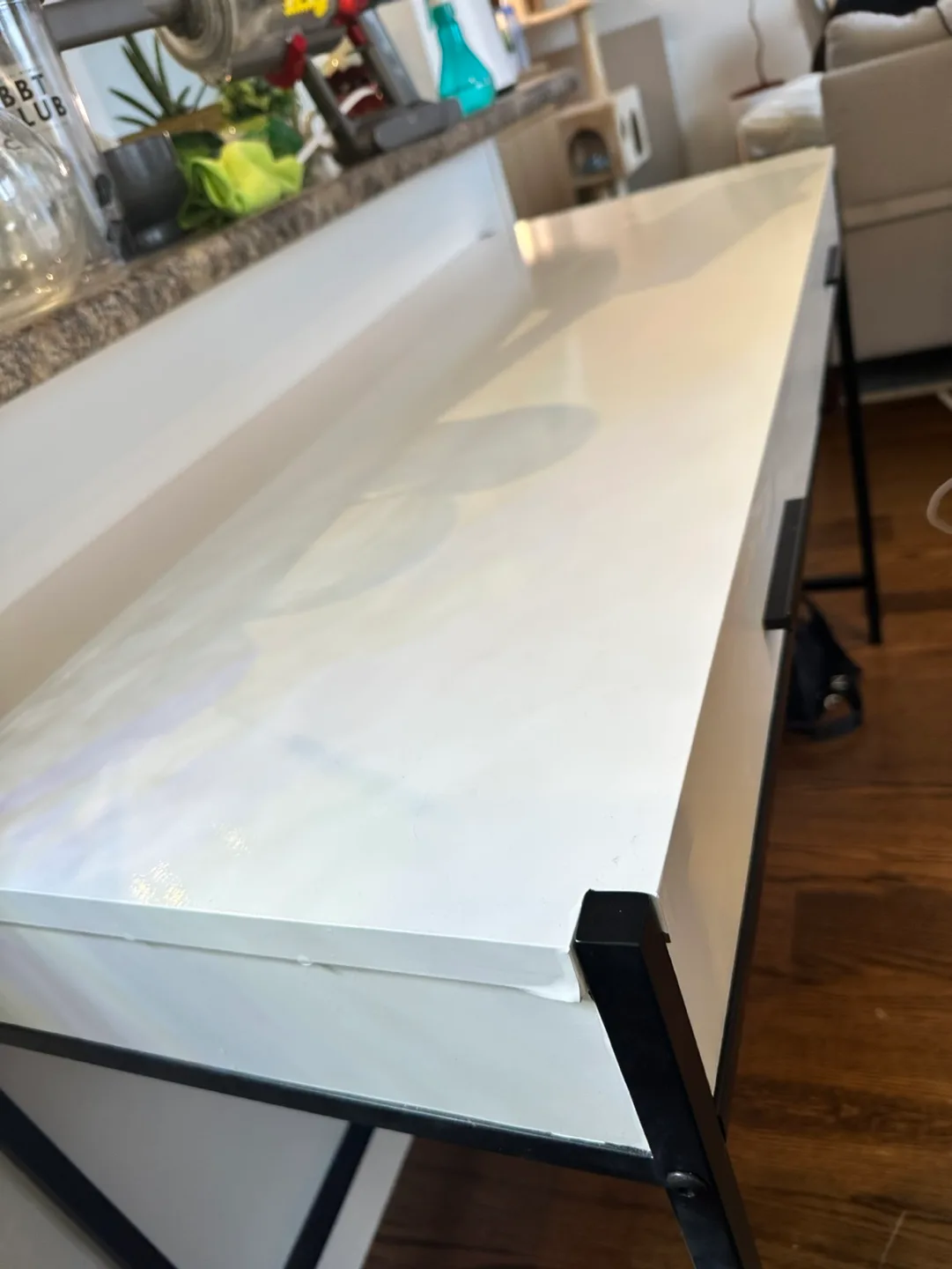 White and Black Desk with Two Drawers image indicator(3)