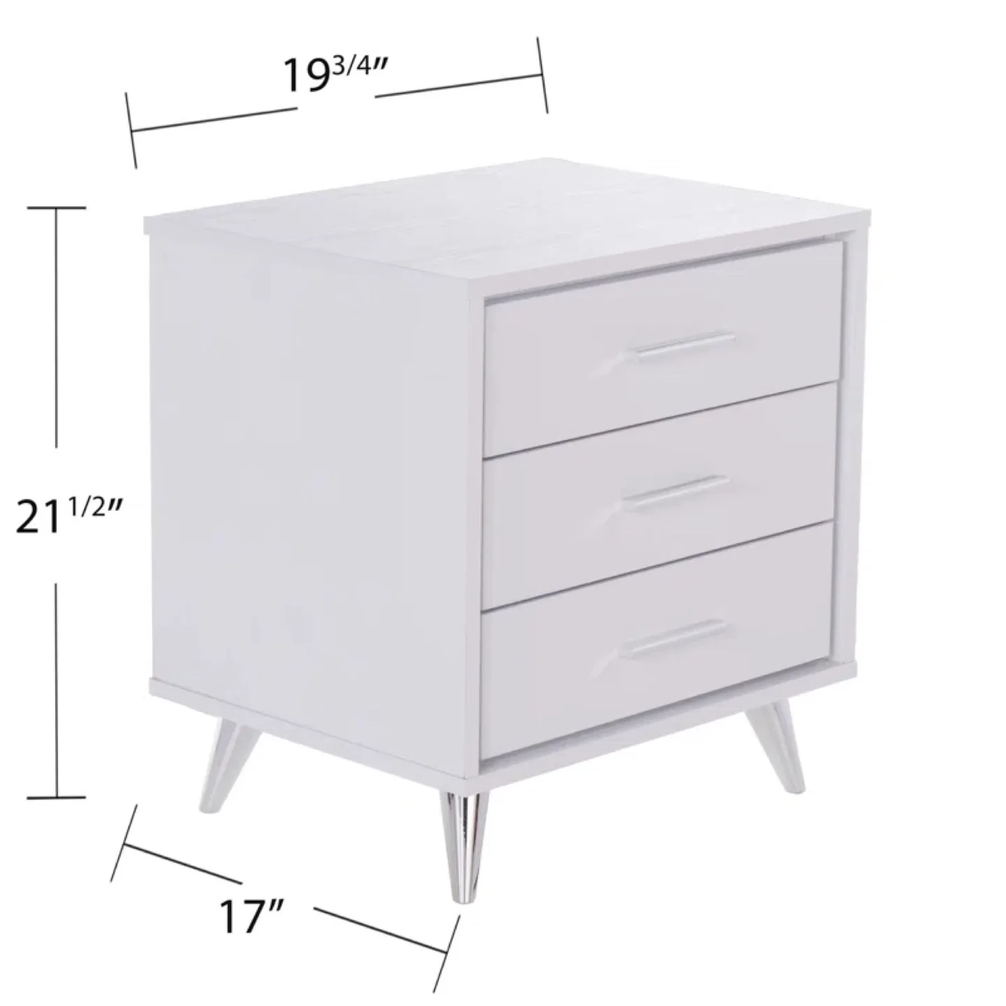 2 White Nightstand with Three Drawers image indicator(3)