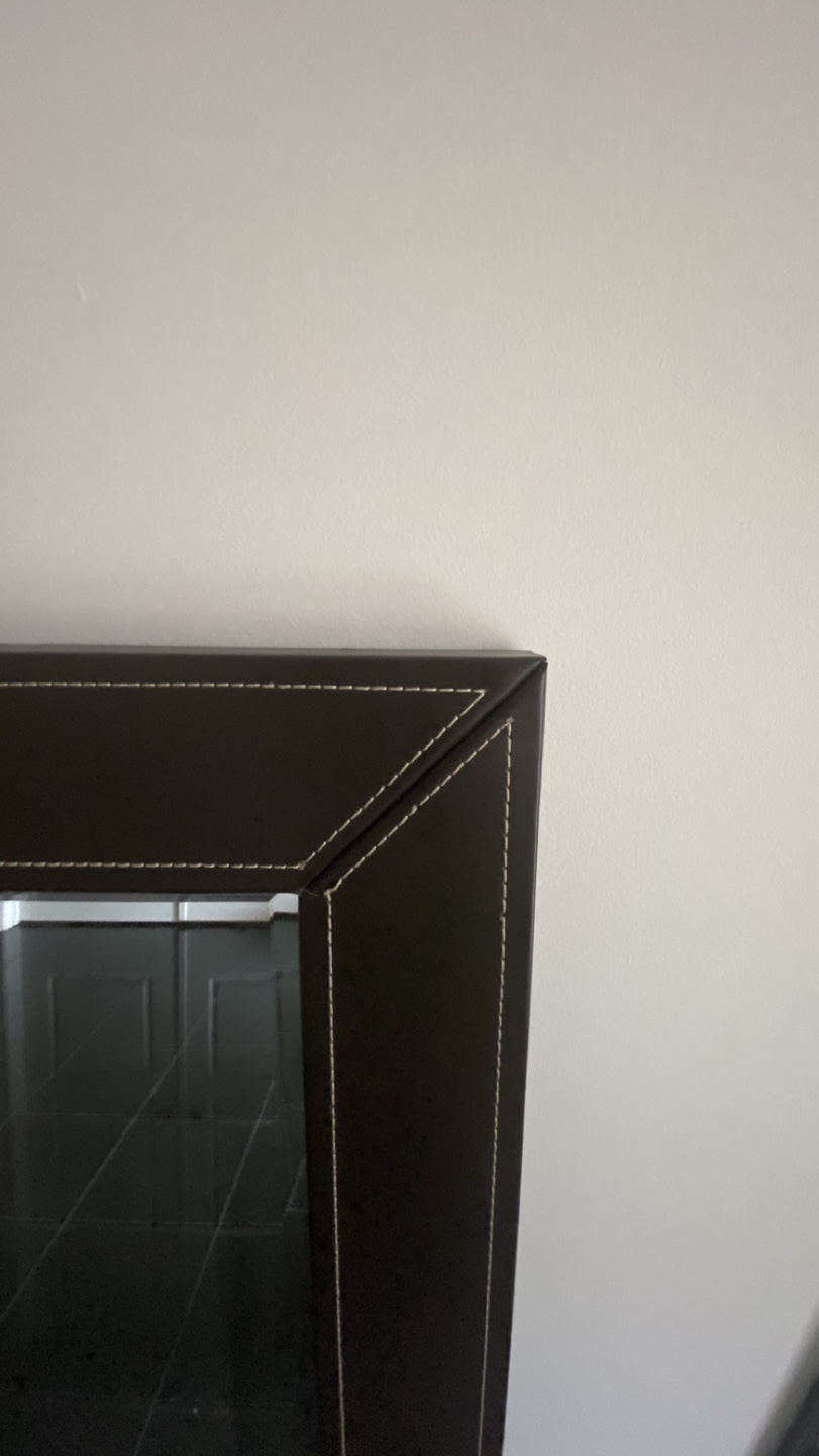 Large Leather Framed Mirror - photo 2