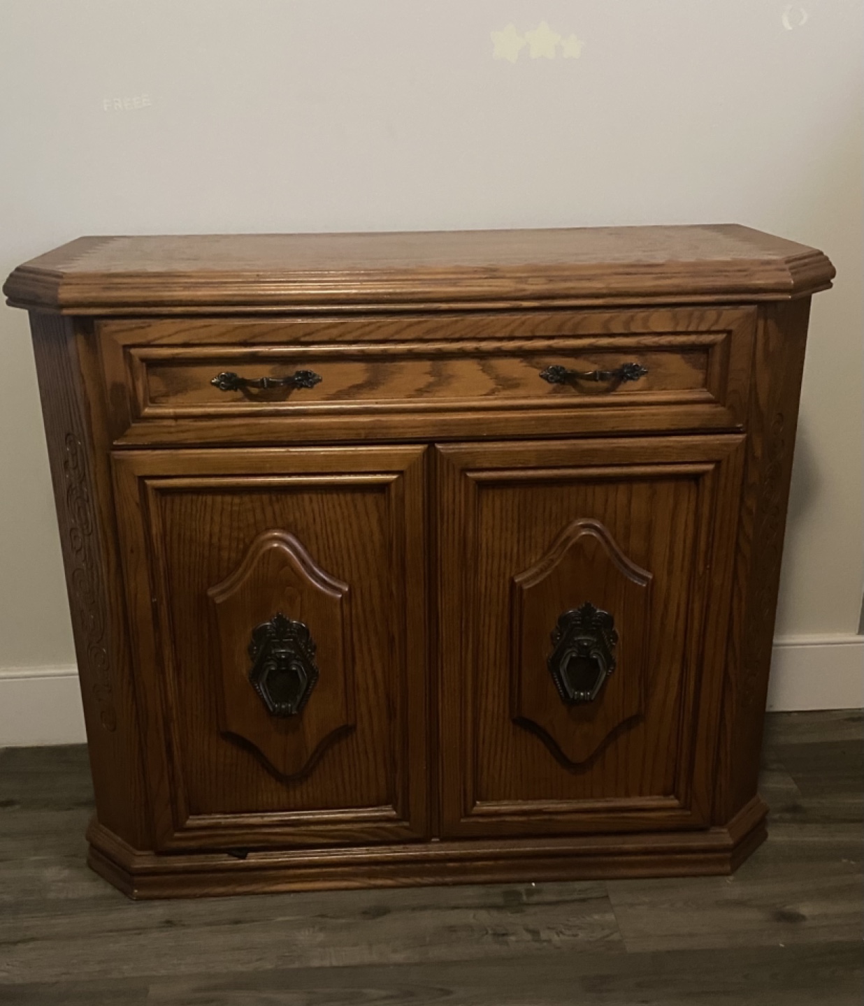 Wooden Cabinet with Doors and Drawer