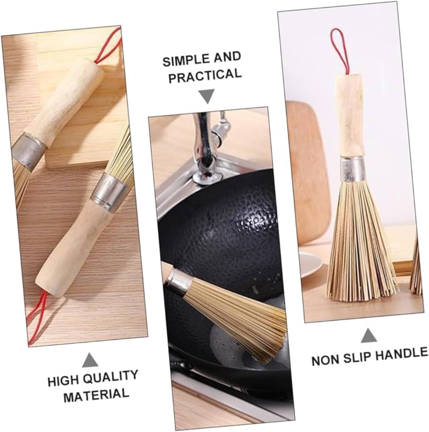 Bamboo Wash Pot Brush Long Handle Dish Washing - photo 3