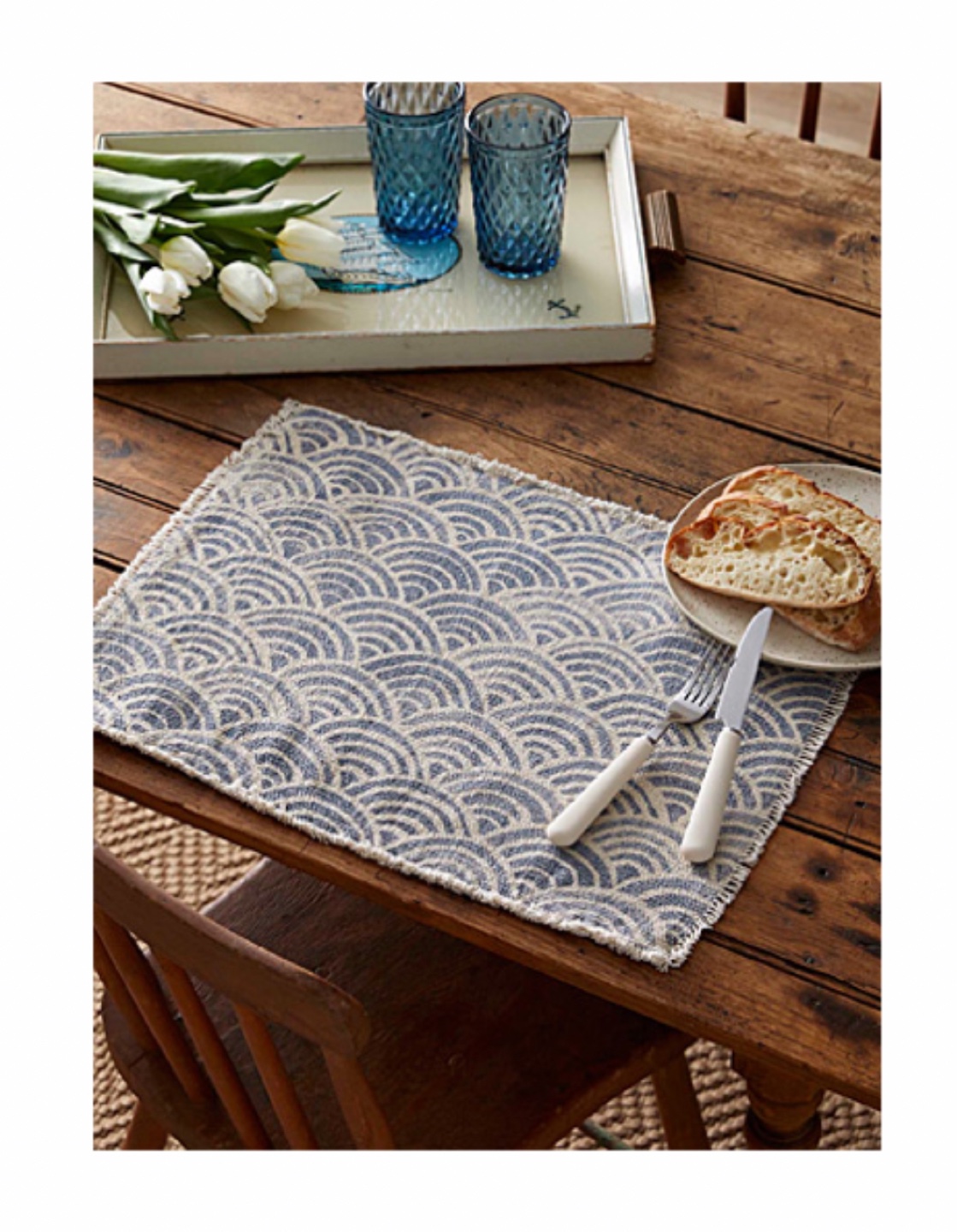 🧡NWT Simons Maisons Blue and white patterned placemat