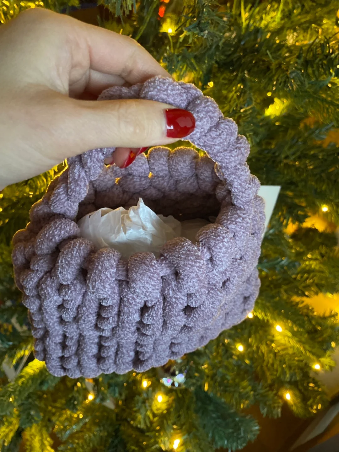 Handmade Purple Crochet Purse image indicator(2)