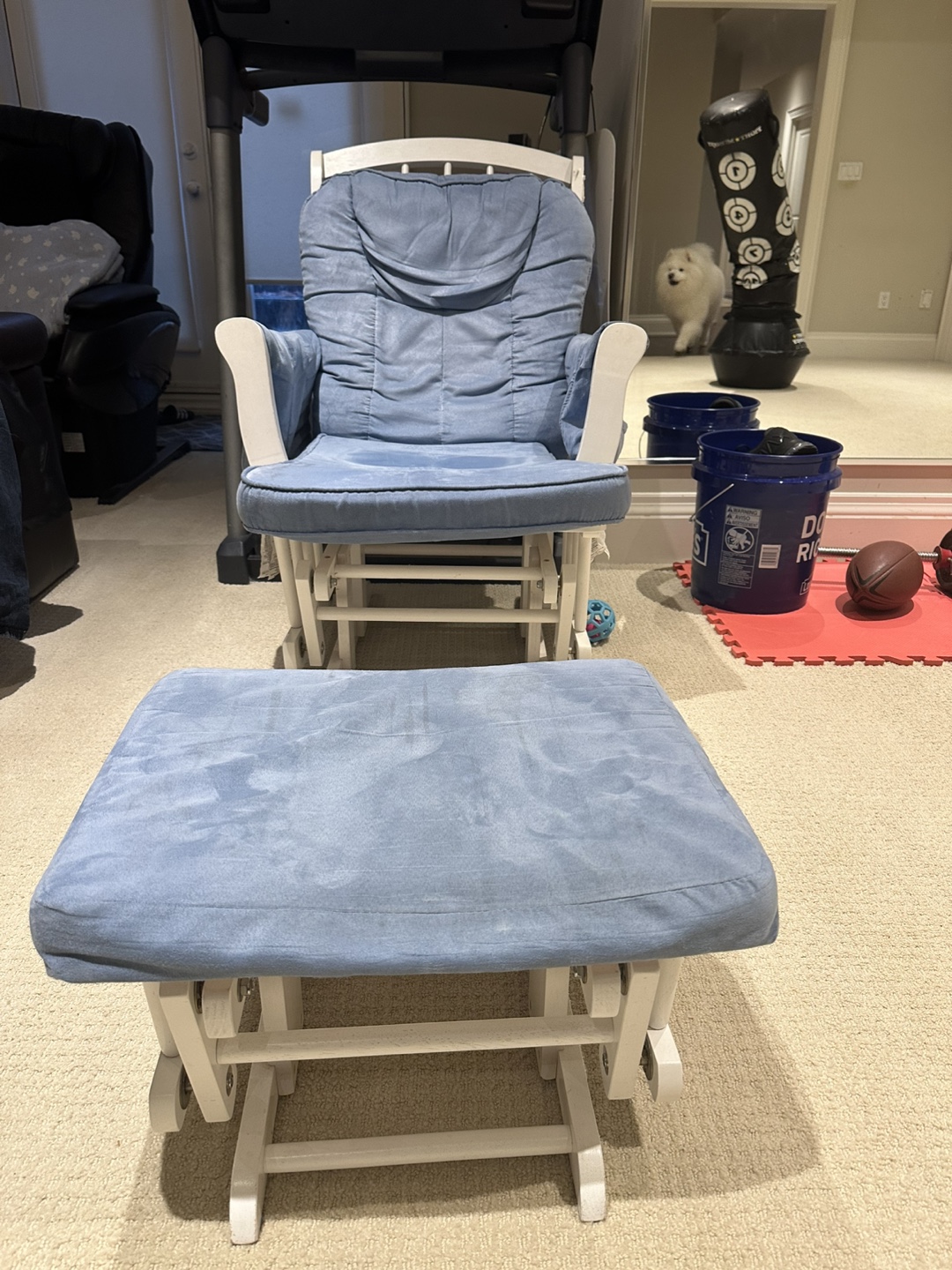 Rocking Chair Baby Nursery Chair Glider with Ottoman
