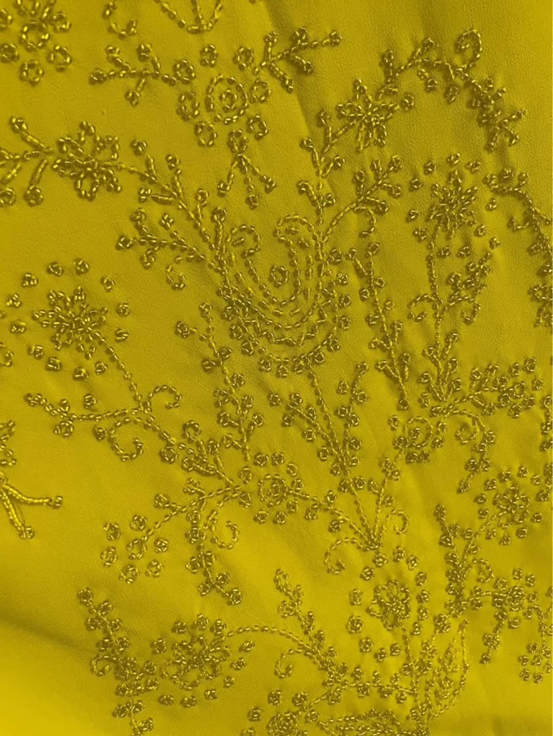Beautiful Yellow Beaded Long Dress! Size M image indicator(2)