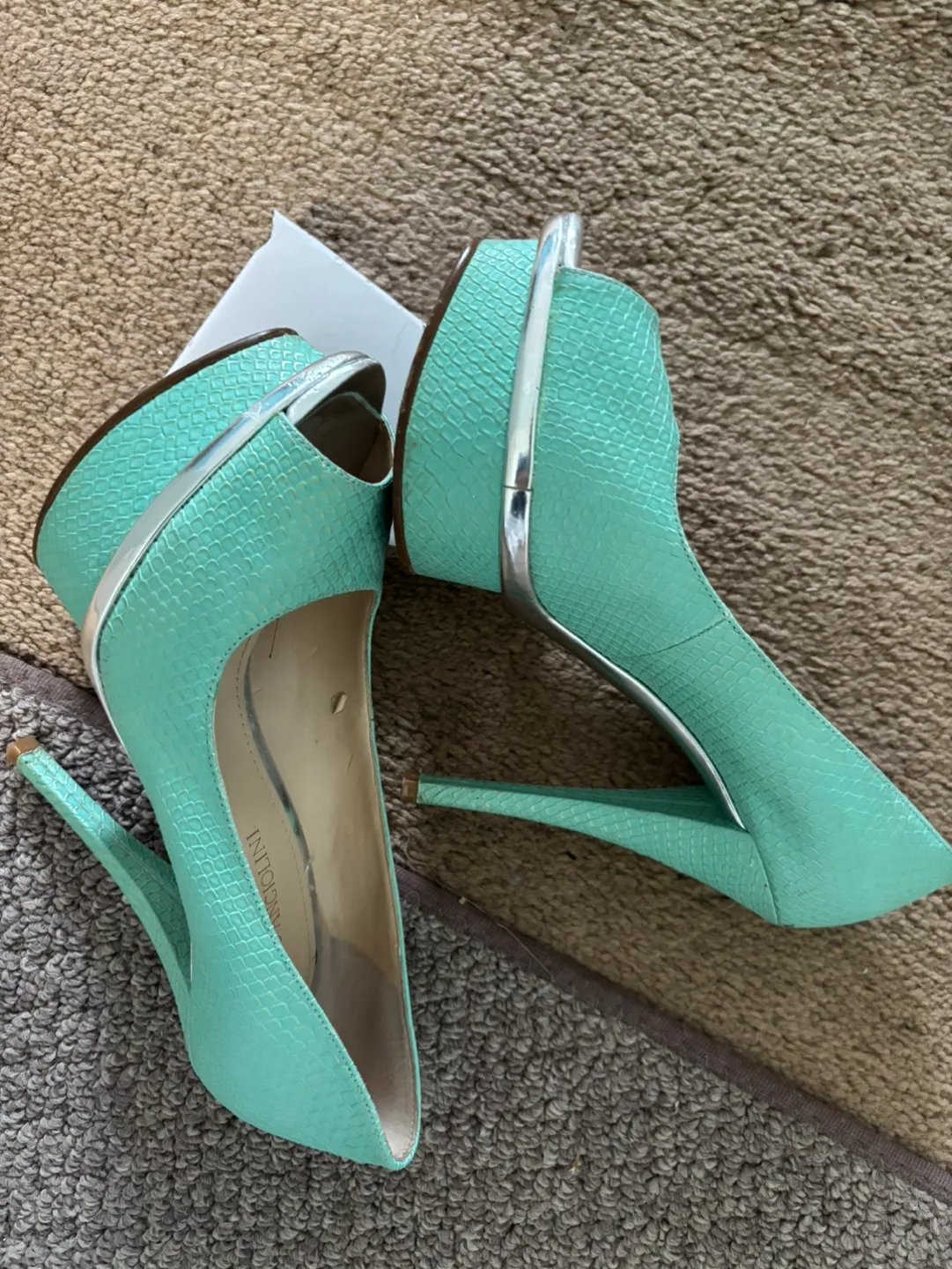 Mint Green Peep Toe Heels image indicator(2)