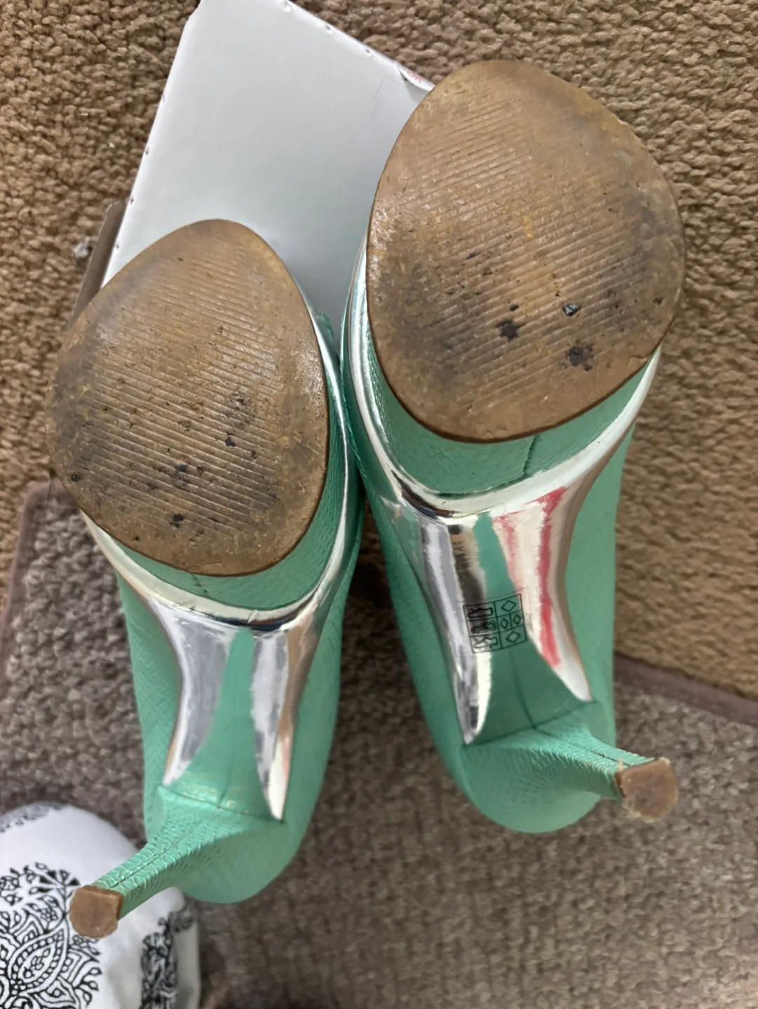 Mint Green Peep Toe Heels image indicator(3)