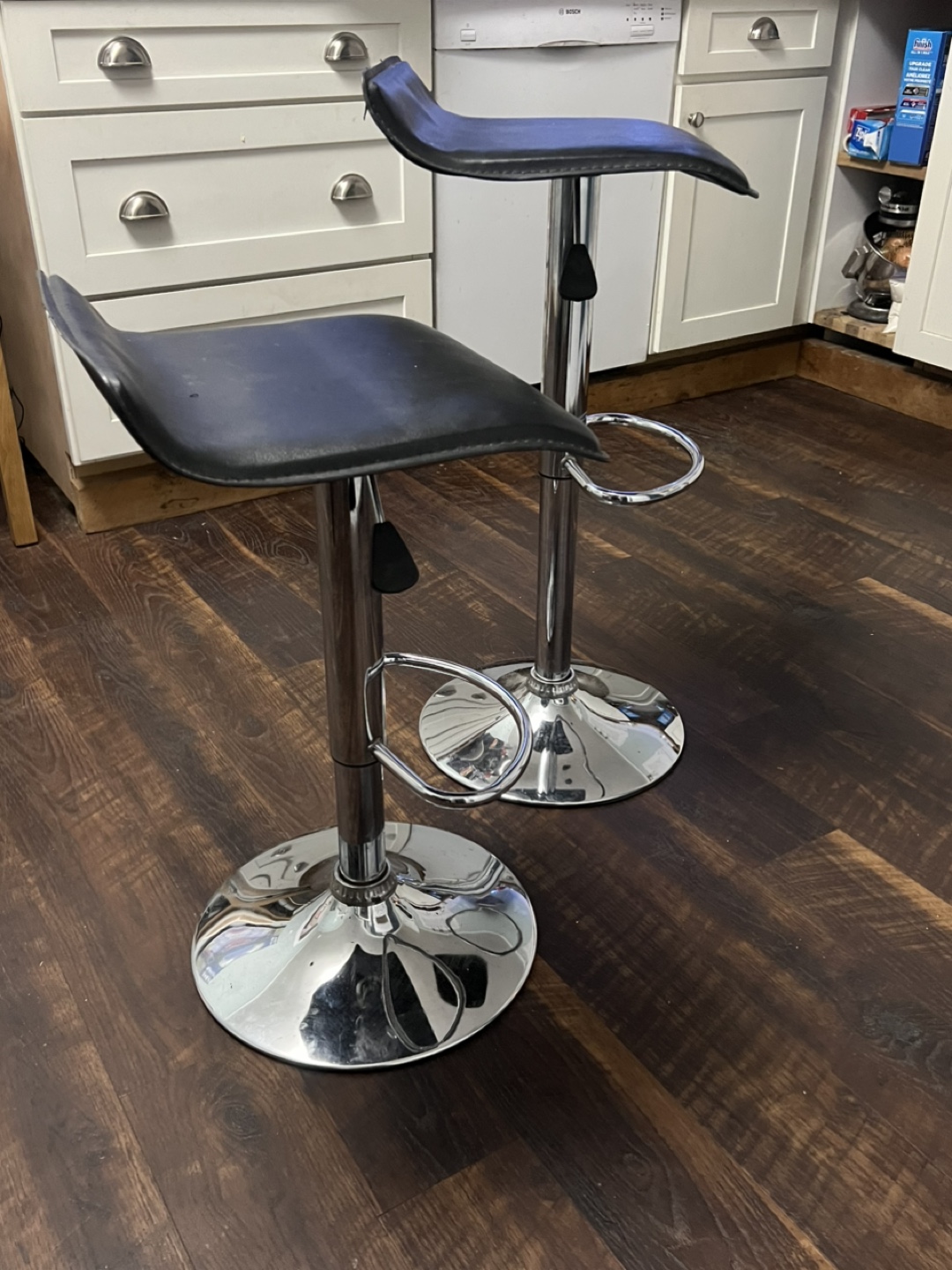 Set of 2 Black Bar Stools - photo 3
