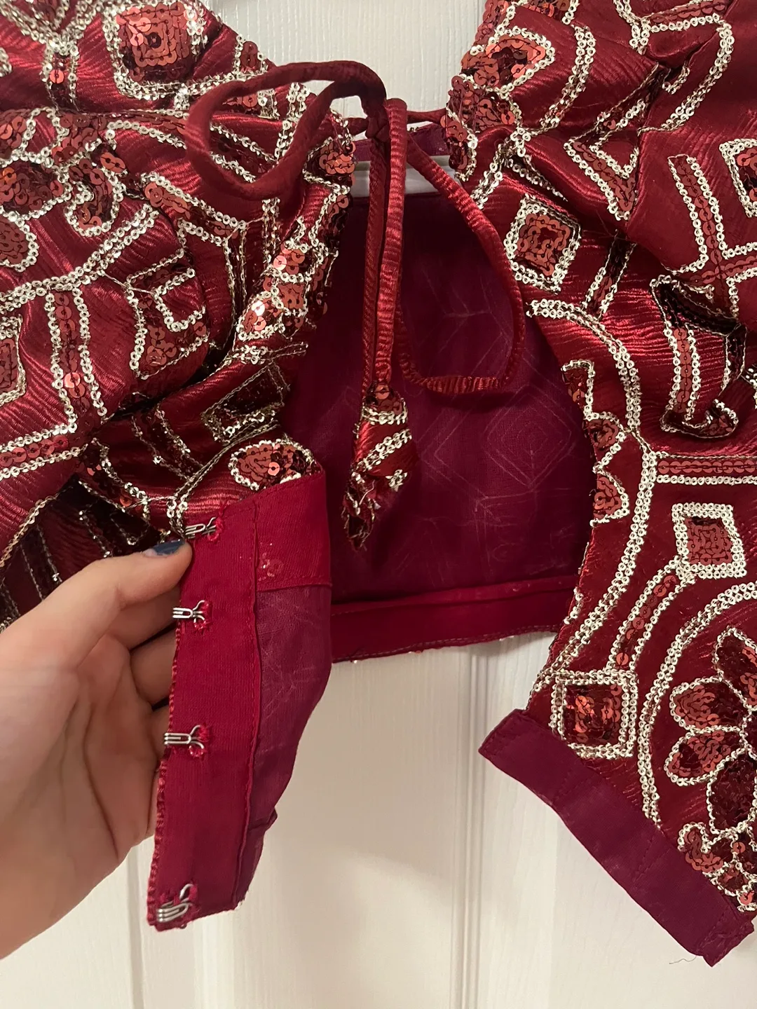 Gold and Burgundy Blouse Set image indicator(6)