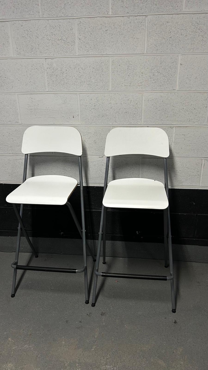 Set of 2 IKEA White Bar Stools - photo 2