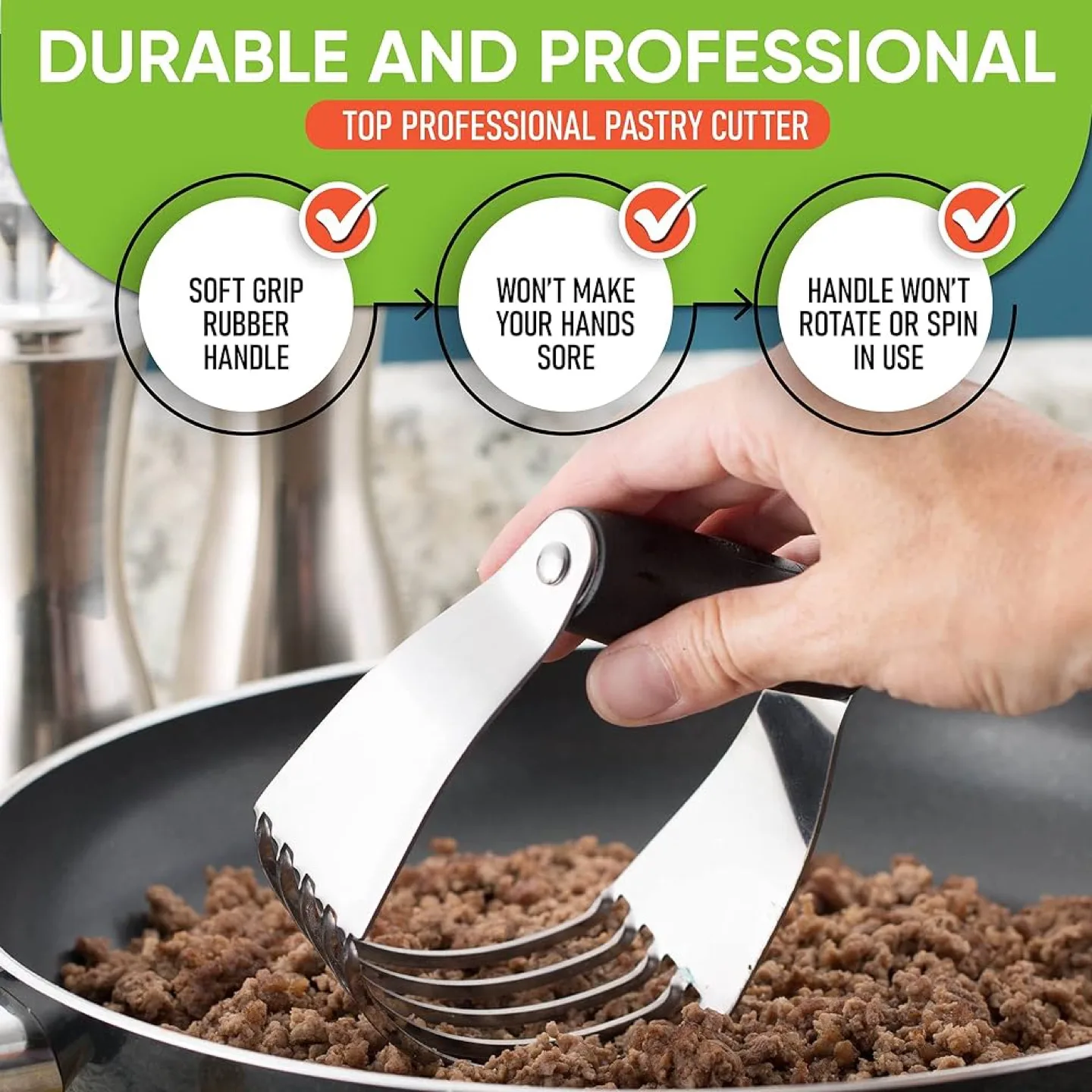 Pastry Cutter, Stainless Steel,  Black Handle image indicator(5)