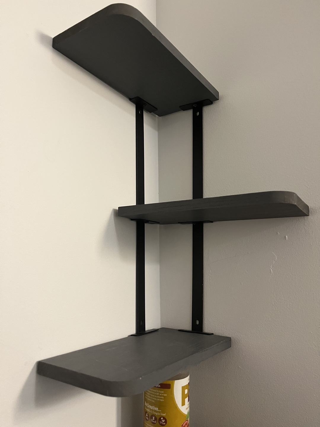 Gray Corner Shelf Unit