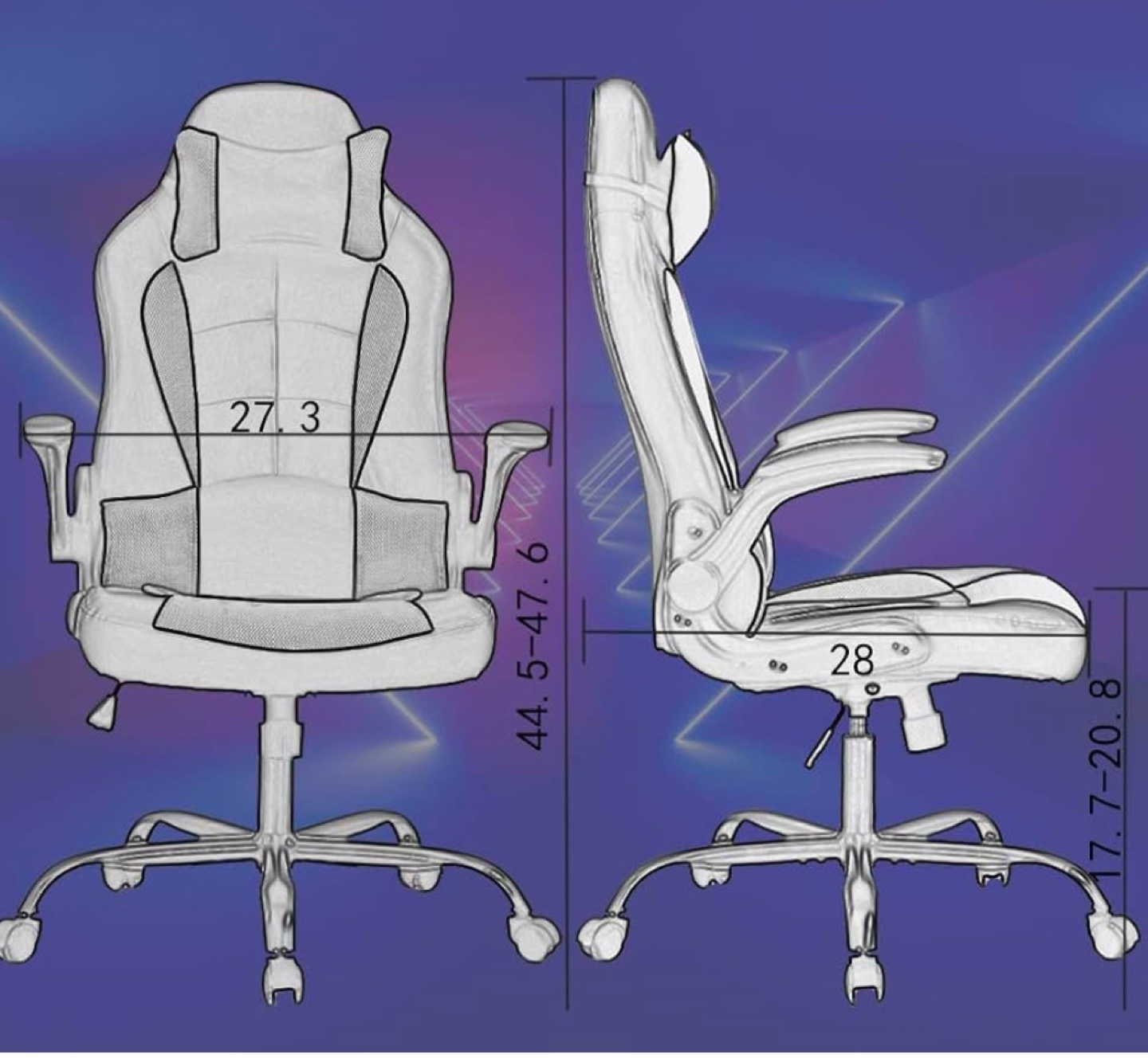 Gaming Chair with Headrest and Lumbar Support - photo 3