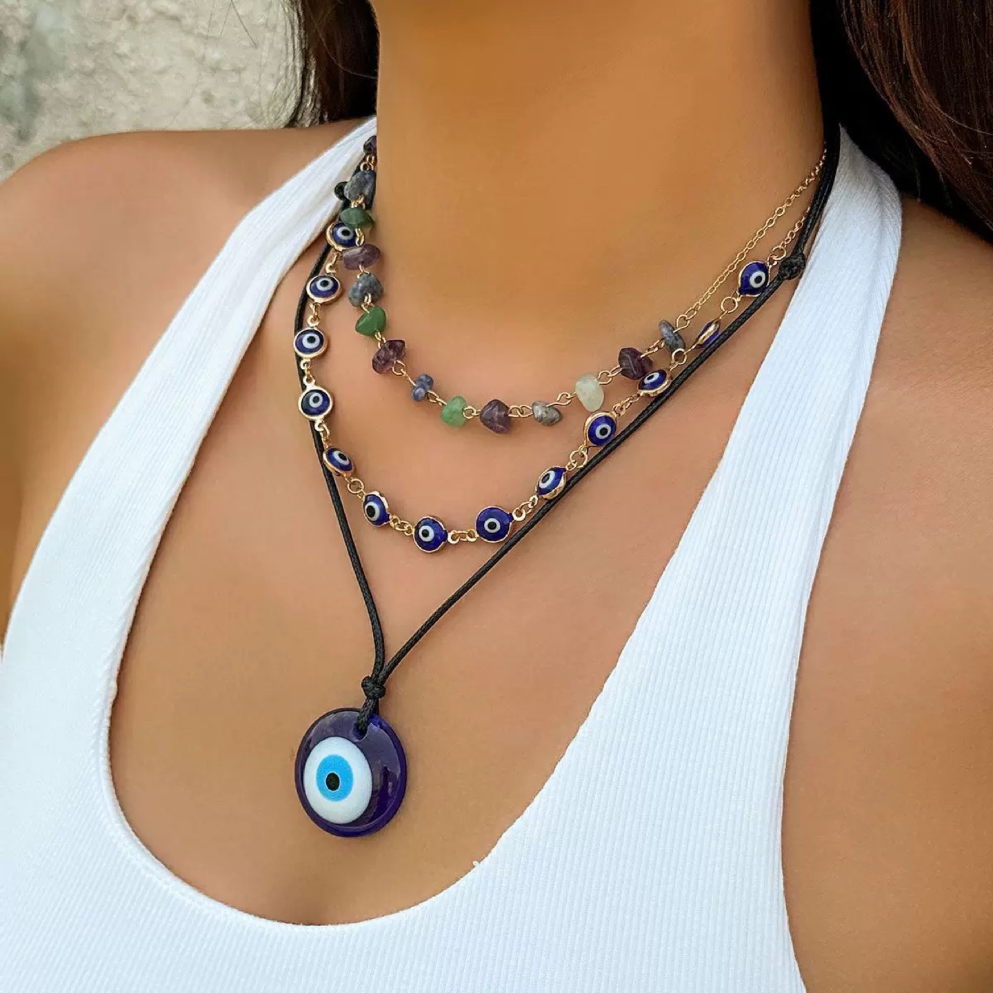 Evil Eye Necklace Set - photo 2