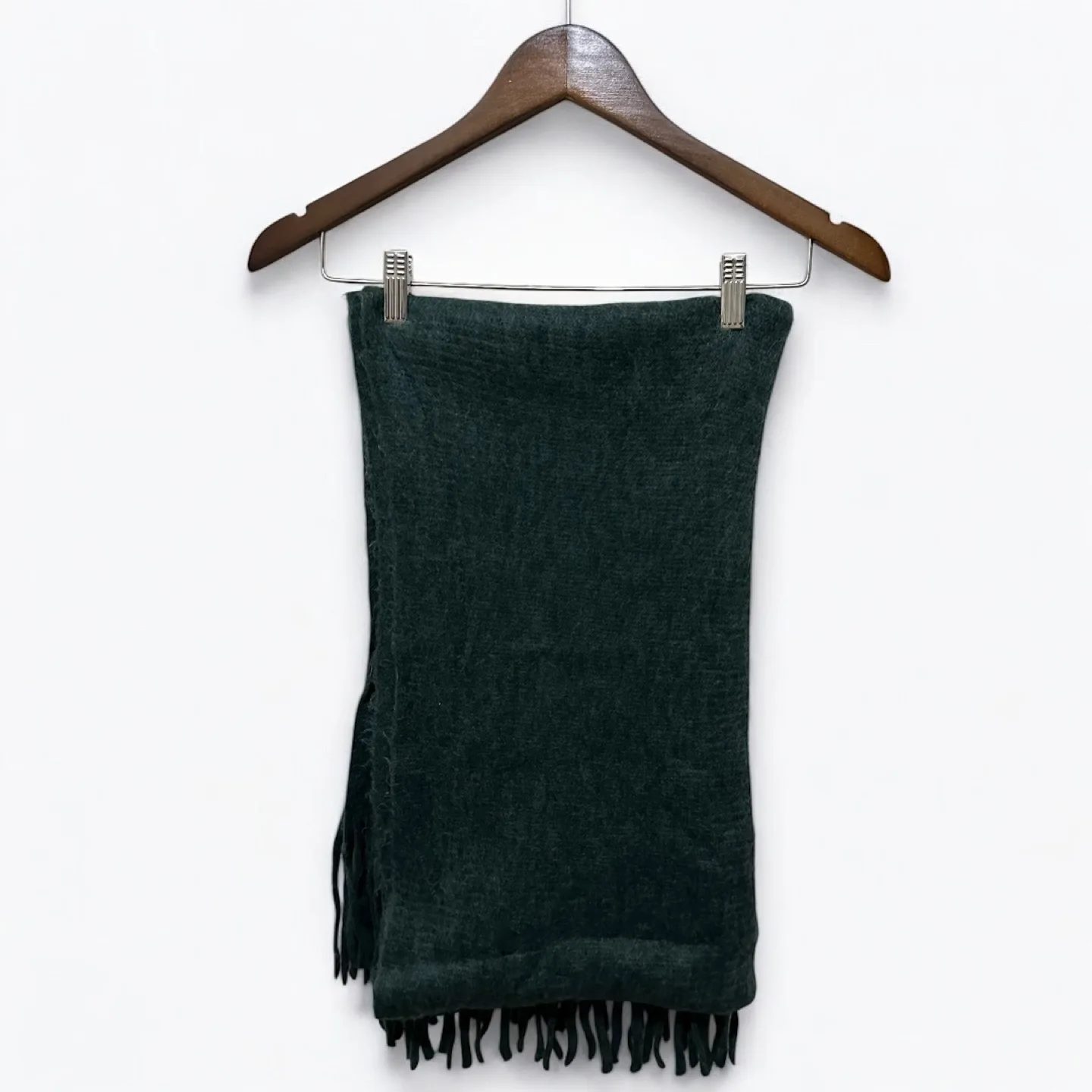 Steve Madden Dark Green Fuzzy Scarf image indicator(2)
