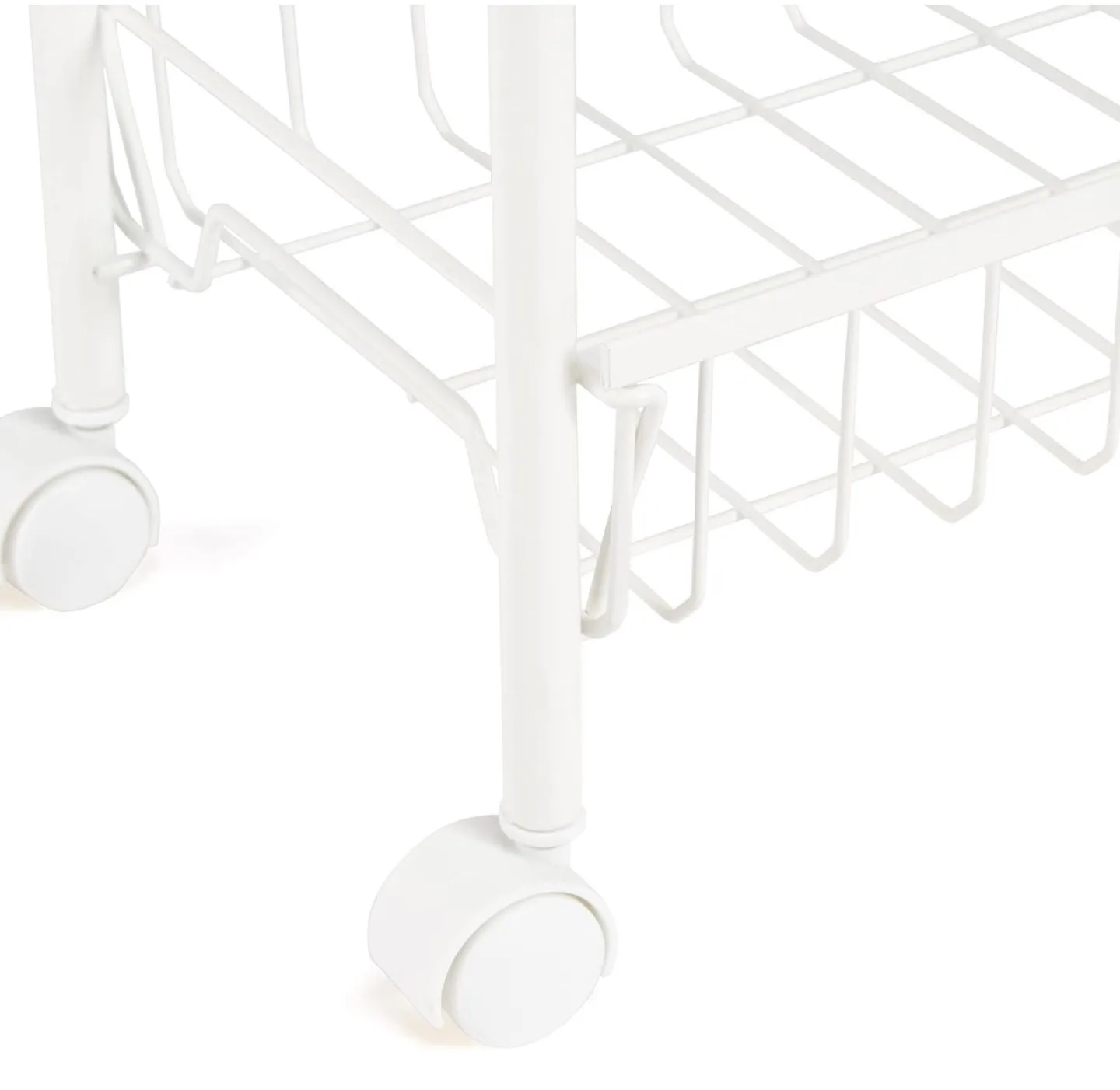 *Brand New* 4-Tier Storage Trolley with Wooden Shelf - White image indicator(4)