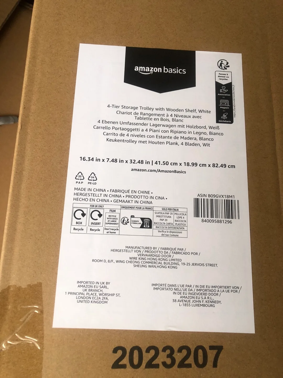 *Brand New* 4-Tier Storage Trolley with Wooden Shelf - White image indicator(8)