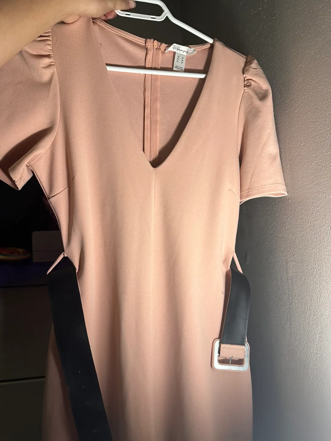 ReVamped Pink Belted Dress - Size M image indicator(2)