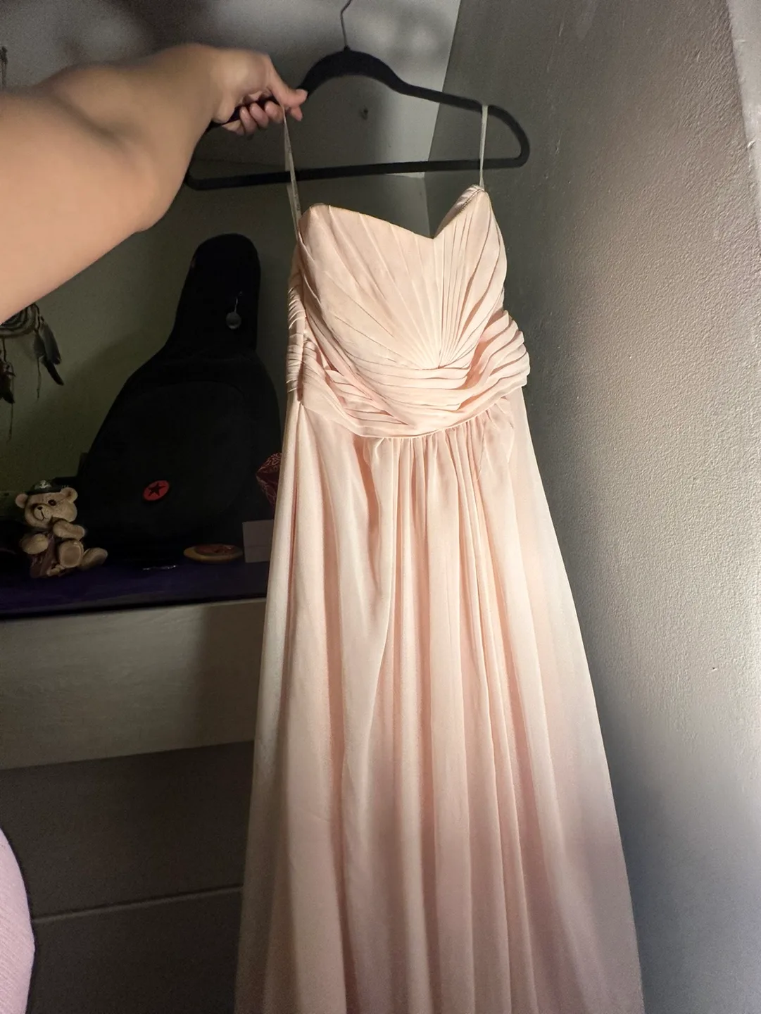 David's Bridal Strapless Blush Pink Dress Size 12 image indicator(2)