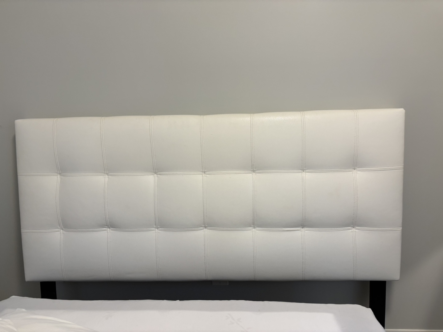 White Upholstered Queen Headboard - photo 2