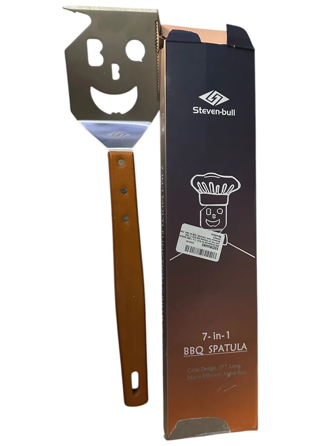 7-in-1 BBQ Spatula with Smiley Face Design image indicator(2)