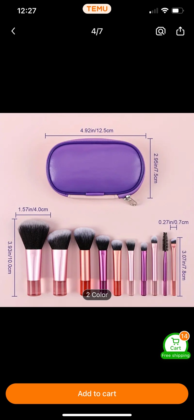 10 pieces Makeup Brush Set with Case - photo 4