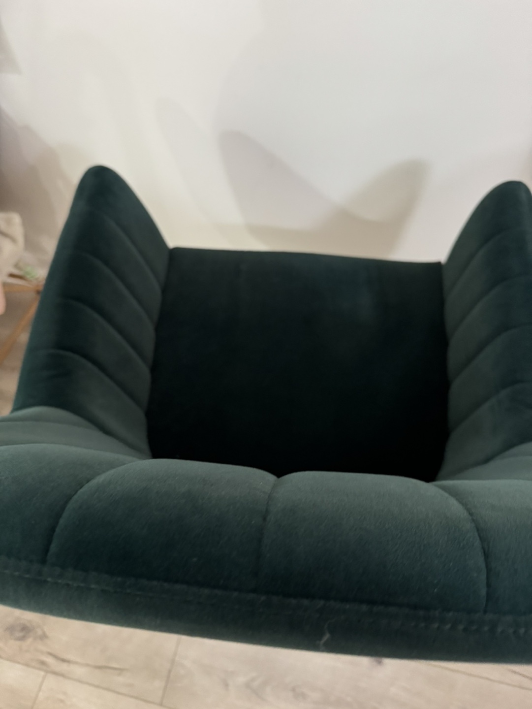 Green Velvet Office Chair with Gold Base - photo 3