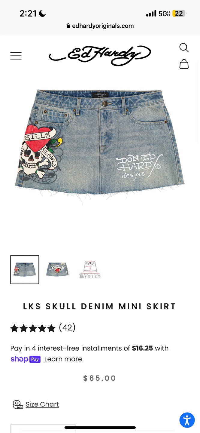 Ed Hardy Denim Mini Skirt - photo 4