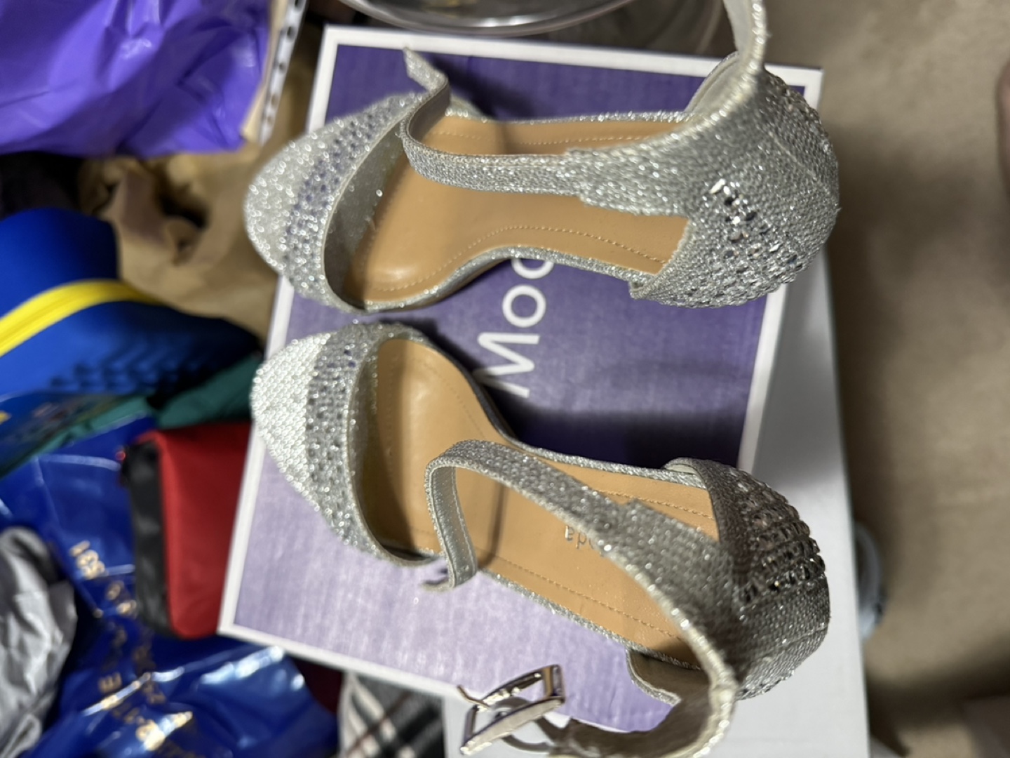 Silver Glitter Strappy Heels - photo 4