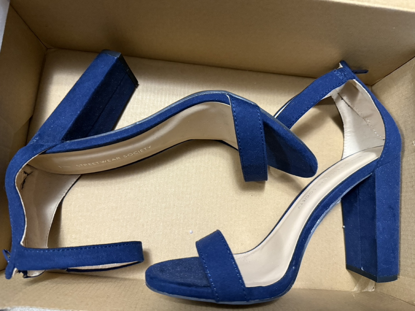 Navy Blue Suede Heels