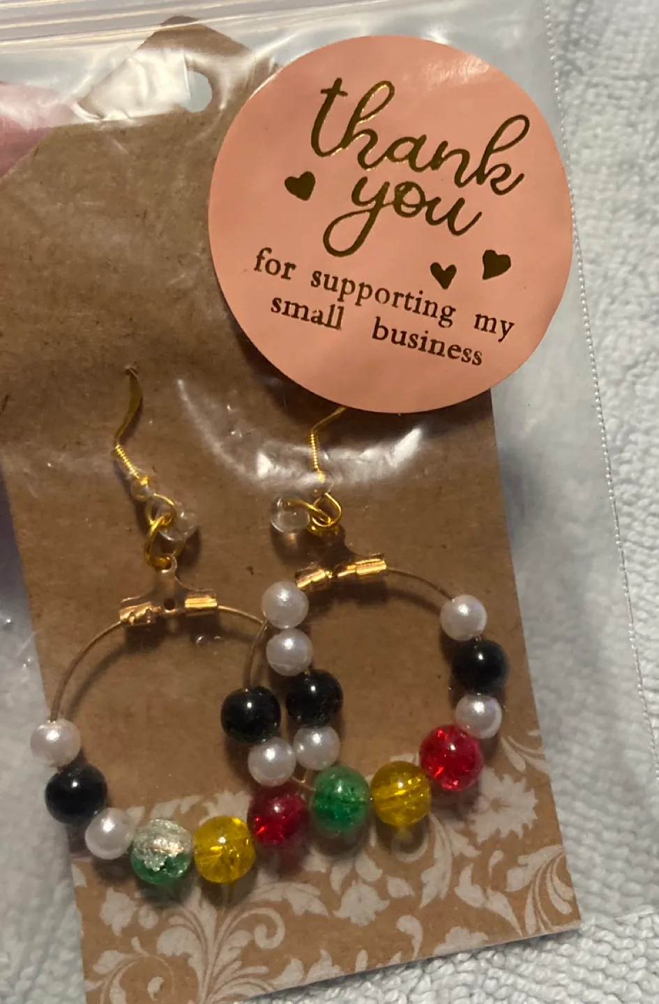 Handmade Beaded Hoop Earrings image indicator(4)