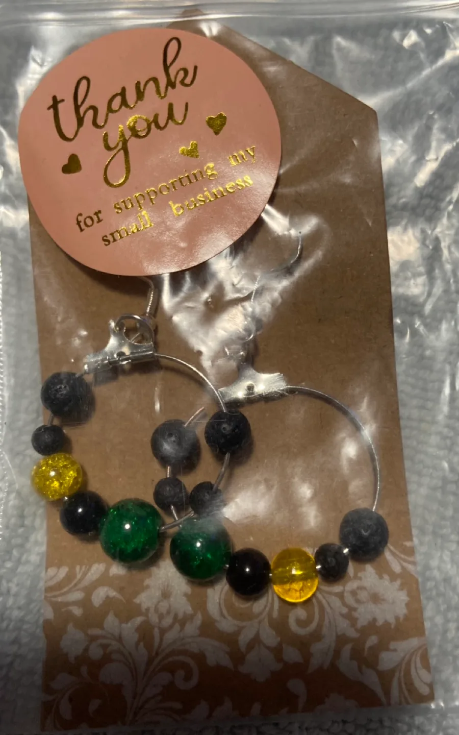 Handmade Beaded Hoop Earrings image indicator(7)
