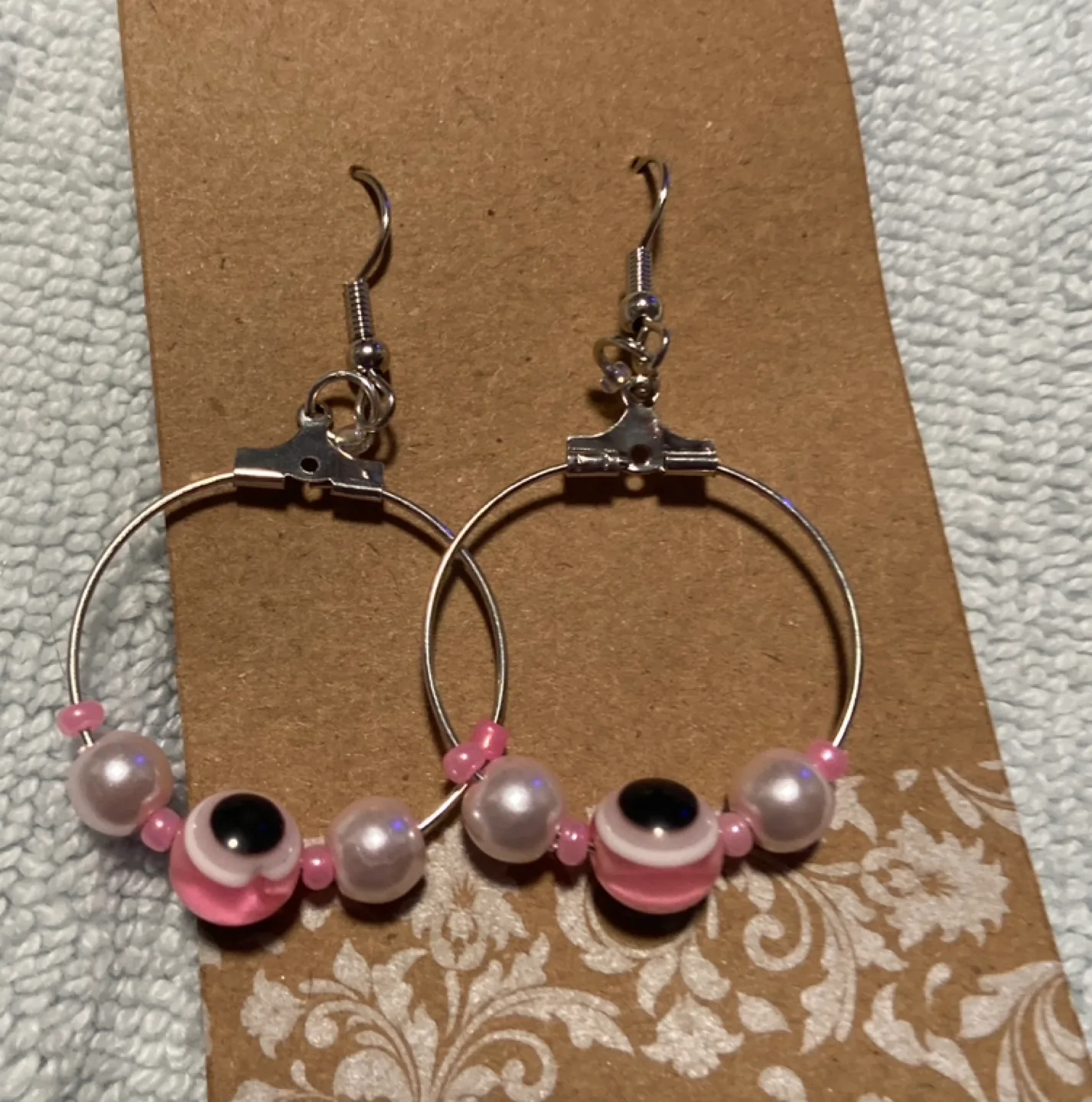 Hand crafted Evil Eye Hoop Earrings image indicator(3)