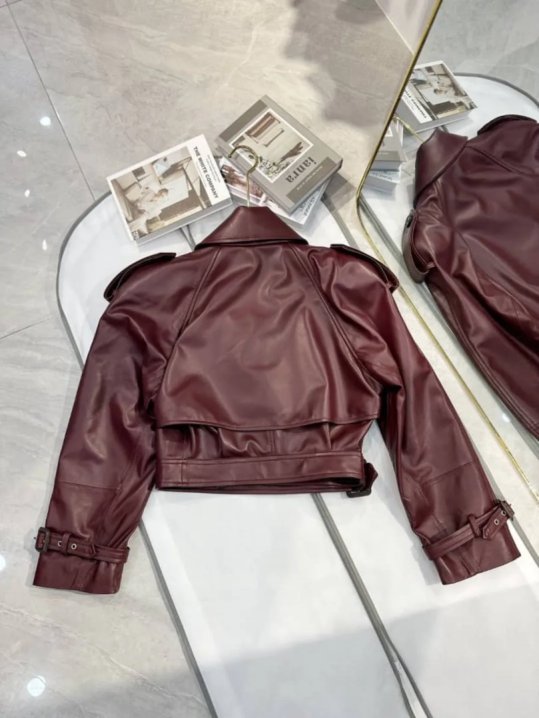 Saint Laurent Burgundy Leather Jacket image indicator(8)