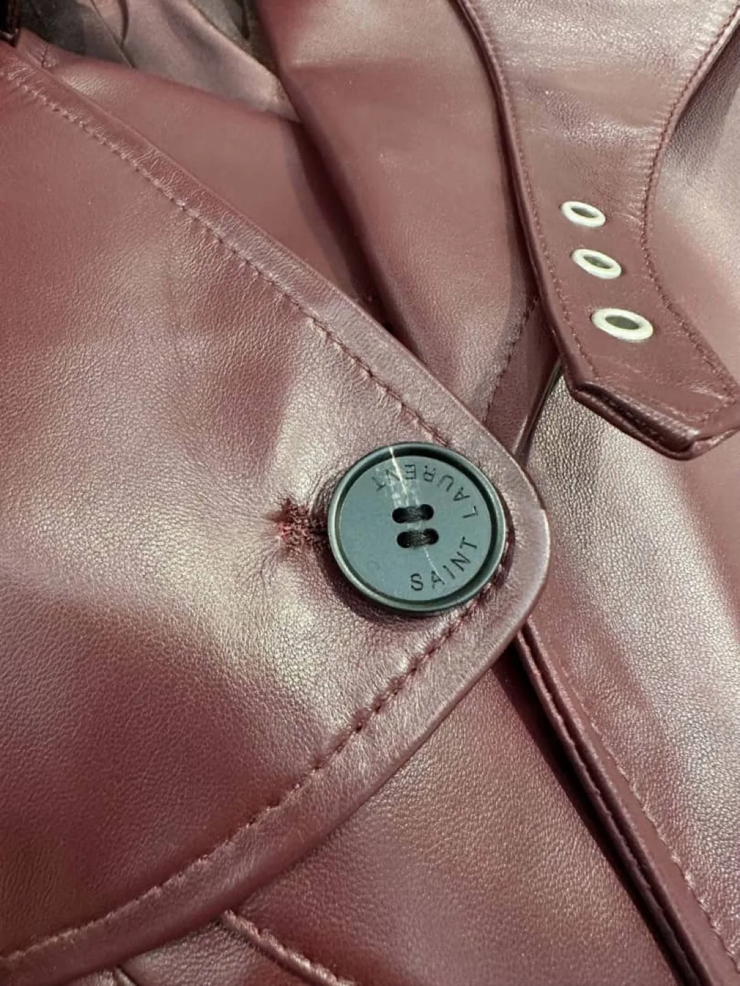 Saint Laurent Burgundy Leather Jacket image indicator(7)