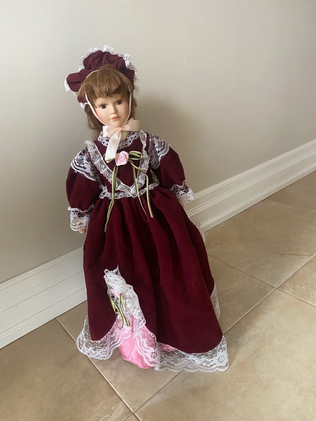 Vintage Porcelain Doll 22” image indicator(3)
