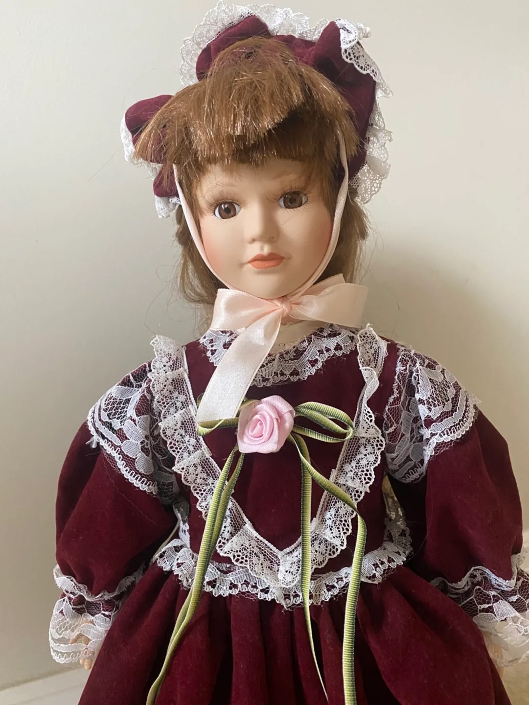 Vintage Porcelain Doll 22” image indicator(2)