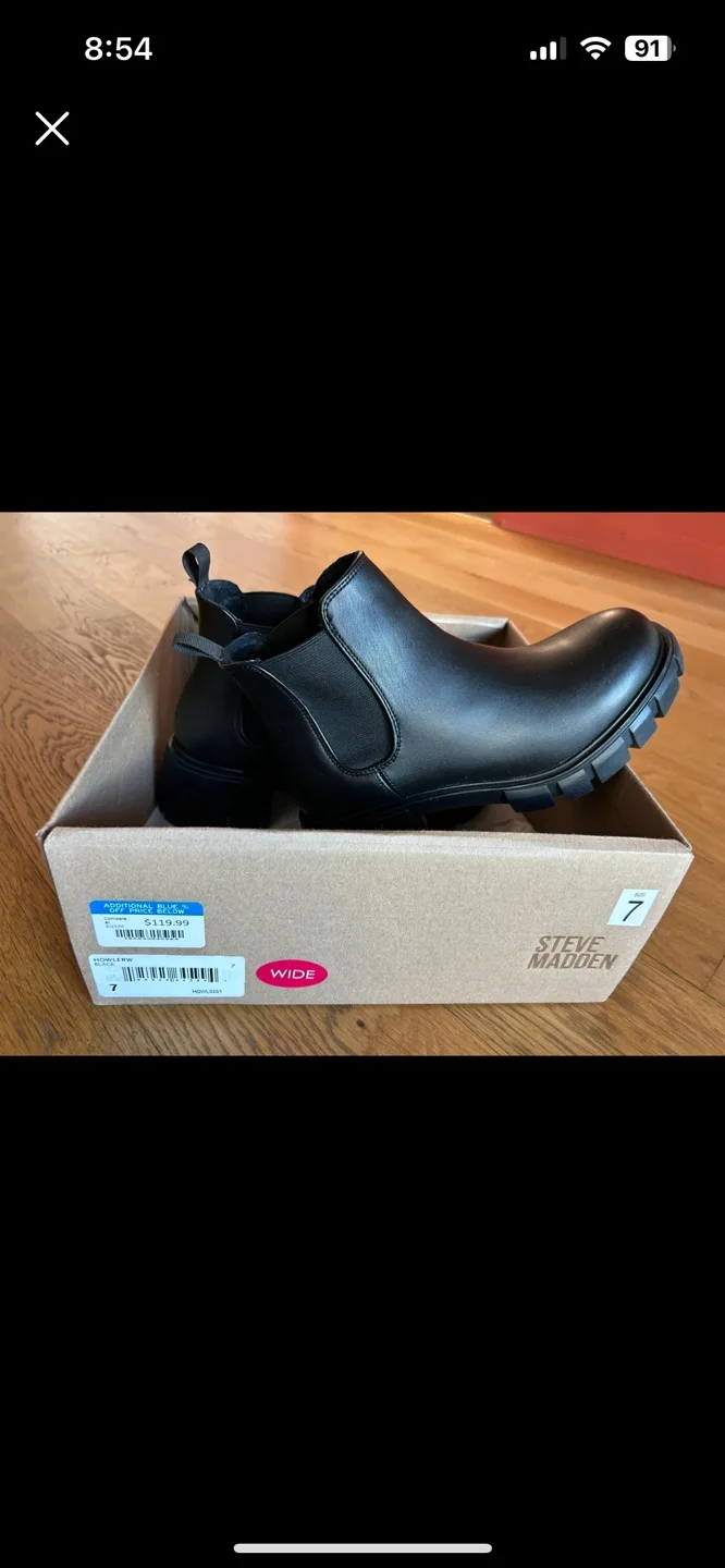 Steve Madden Black Chelsea Boots Size 7 image indicator(2)