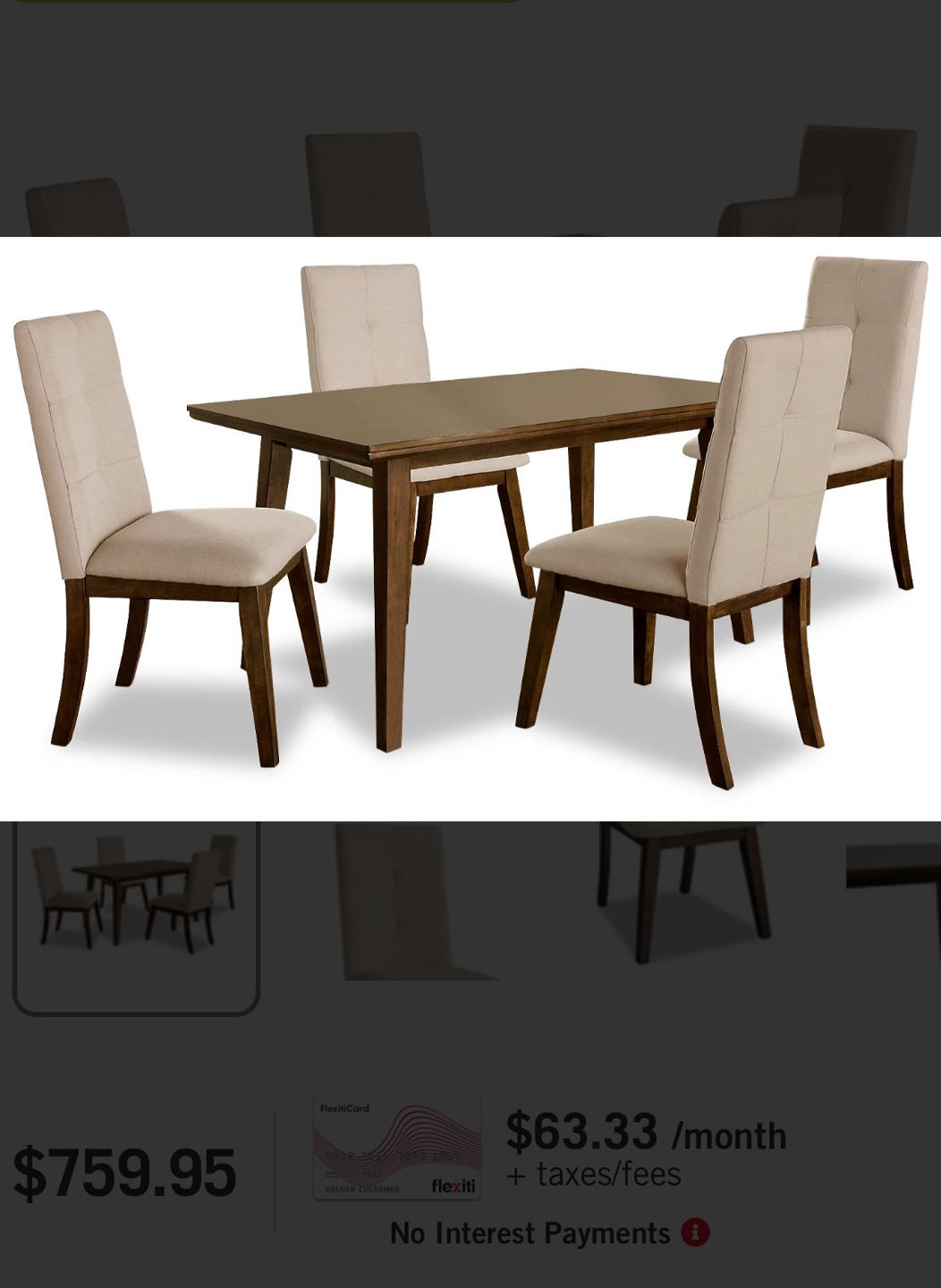 Dining Table Set with 4 Chairs