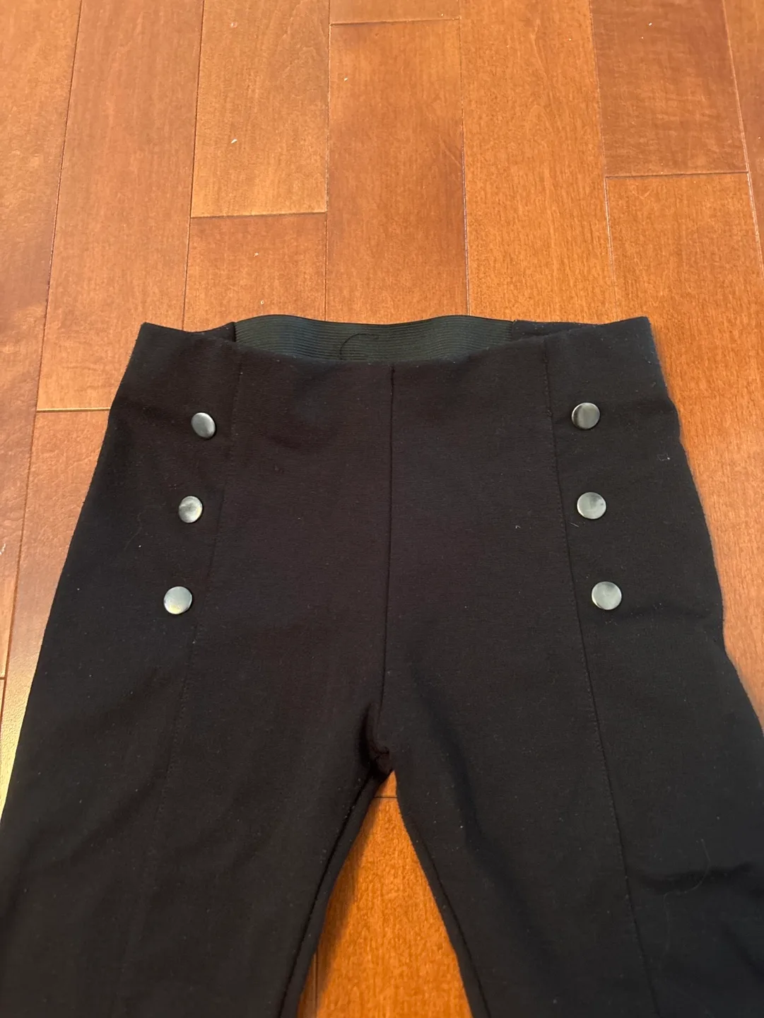 Girls size 10 - Black Button Detail Leggings image indicator(2)