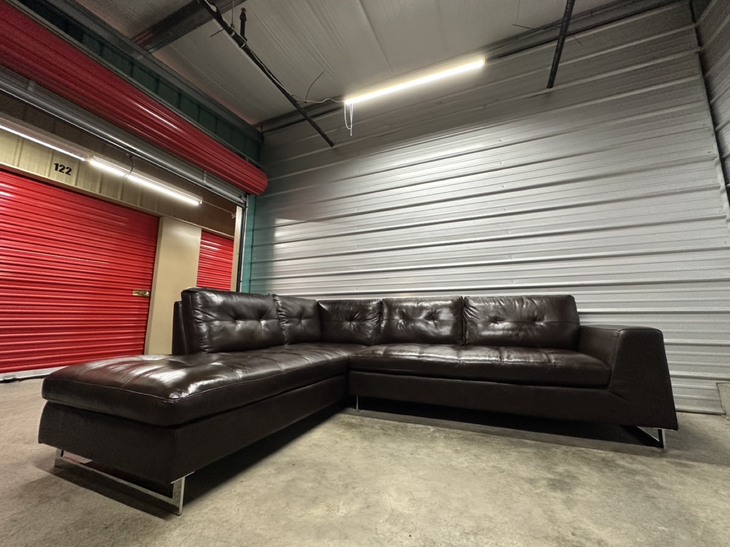 Genuine Brown Leather Sectional (FREE DELIVERY)