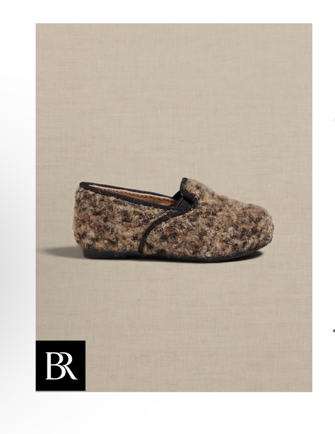 Bouclé Loafer for Baby 6-12 M Baby | Neutral Plaid