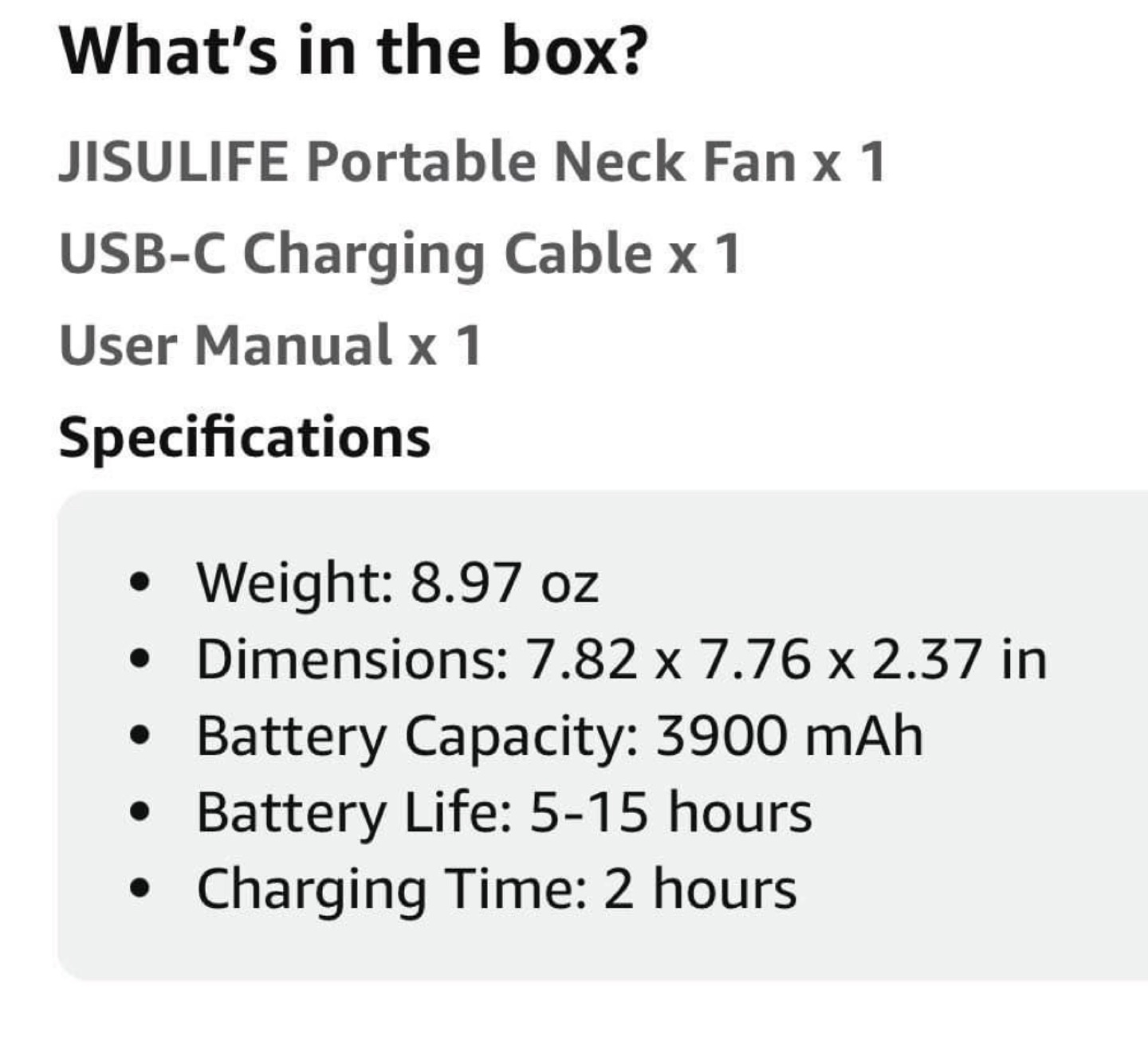JISULIFE Portable Neck Fan Upgraded, Necksupport Personal Fan - photo 5