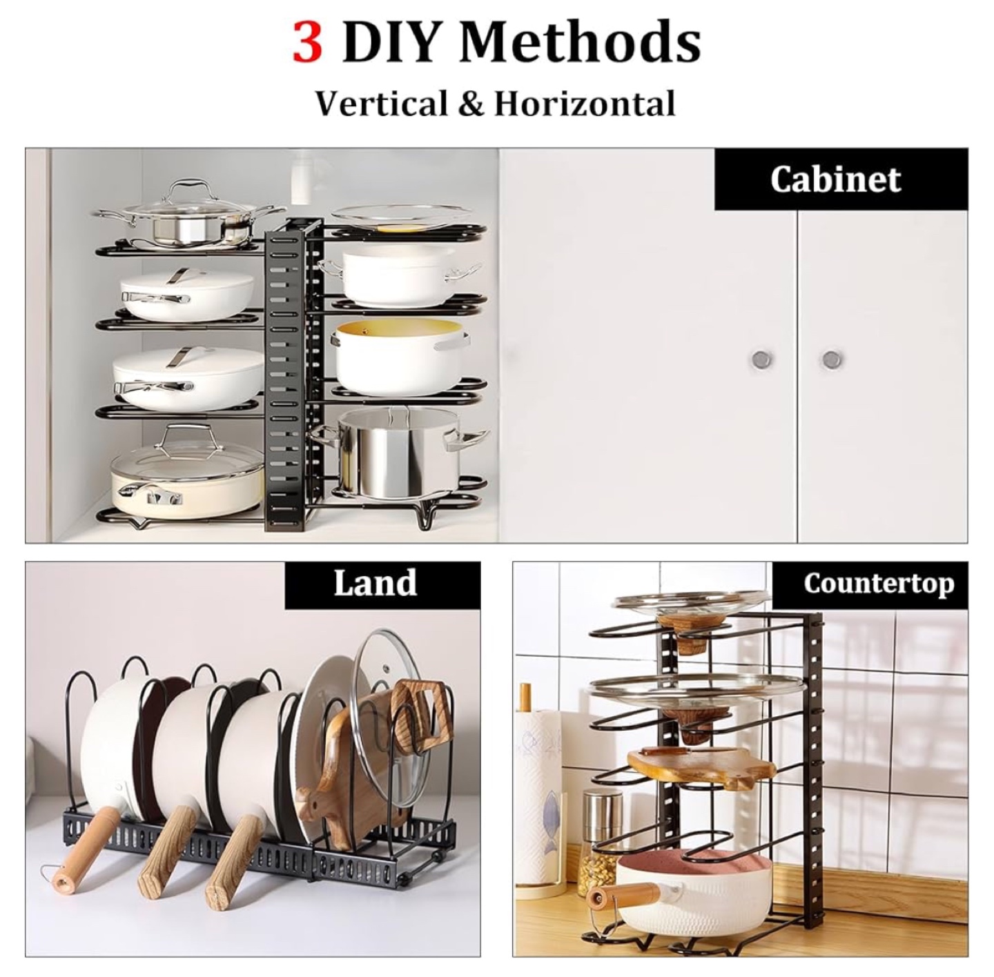 Pot and Pan Organizer Rack