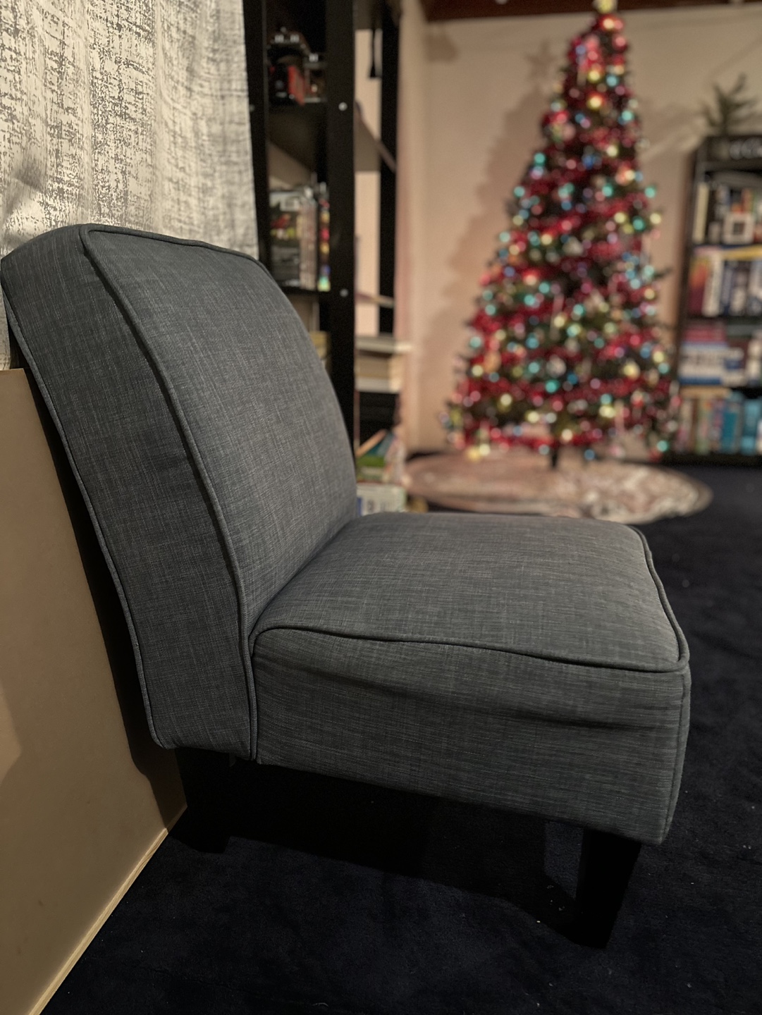 Grey Fabric Accent Chair