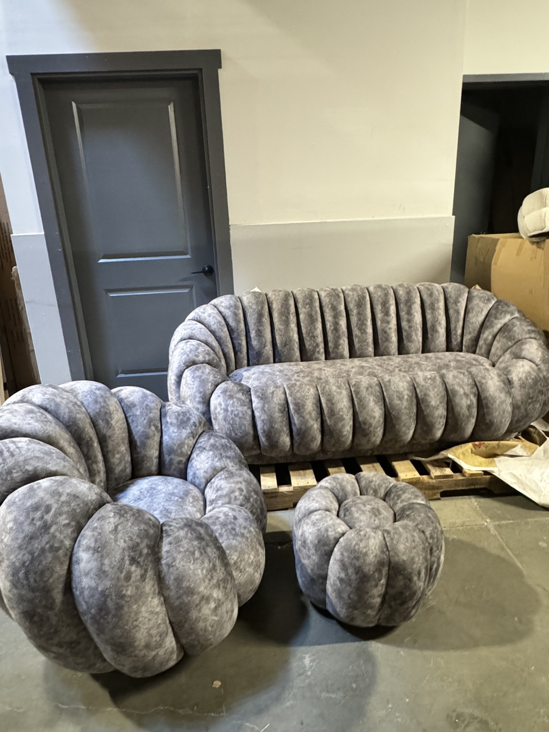 Velvet Sofa Set