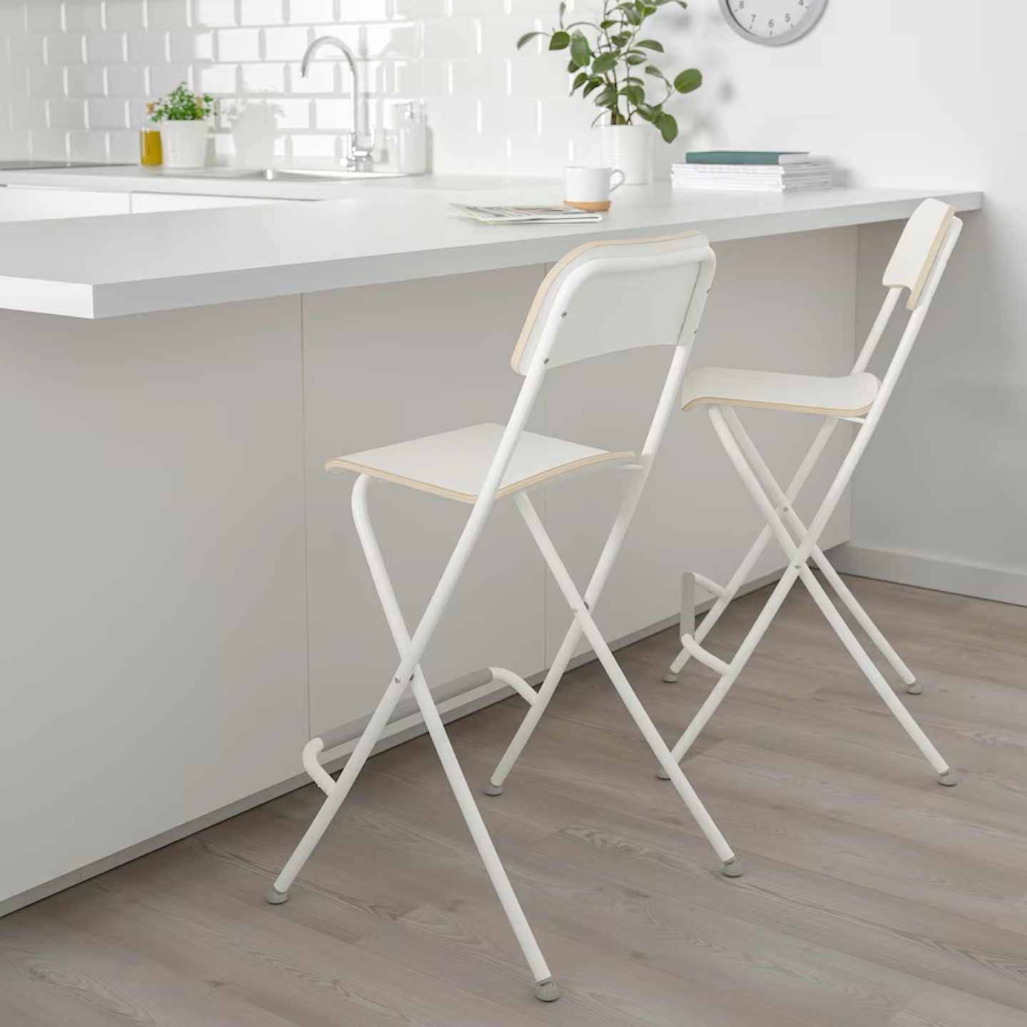 Set of 2 IKEA White Bar Stools