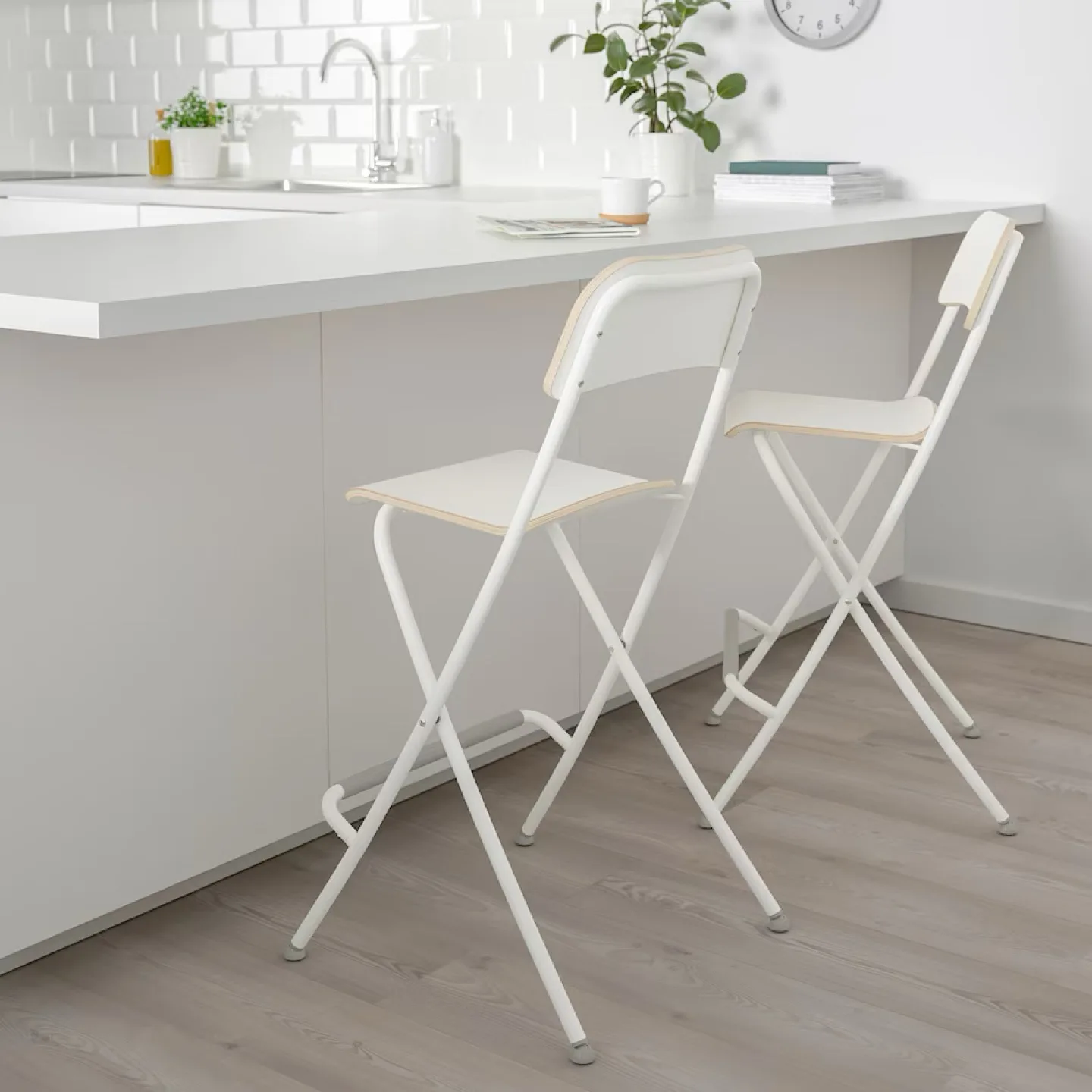 Set of 2 IKEA White Bar Stools thumbnail