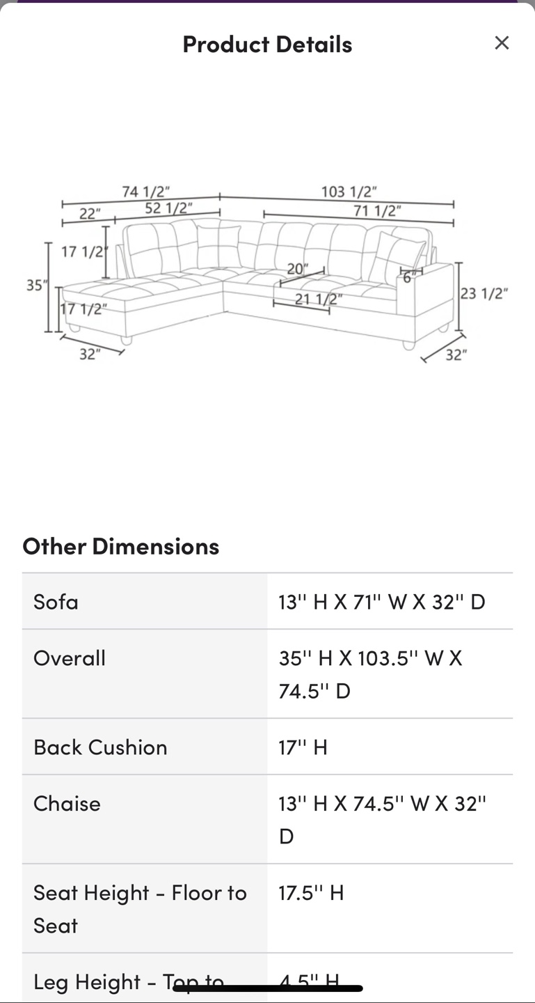 White Sectional Sofa - photo 5