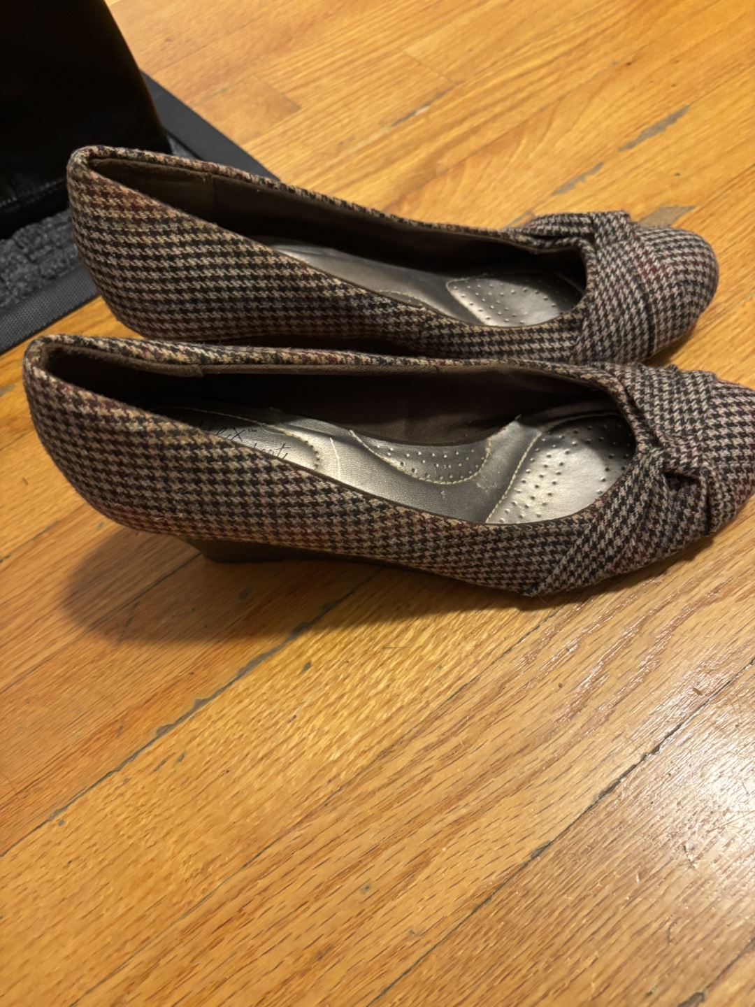 Women's Plaid Wedge Heel Shoes - photo 2